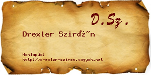 Drexler Szirén névjegykártya